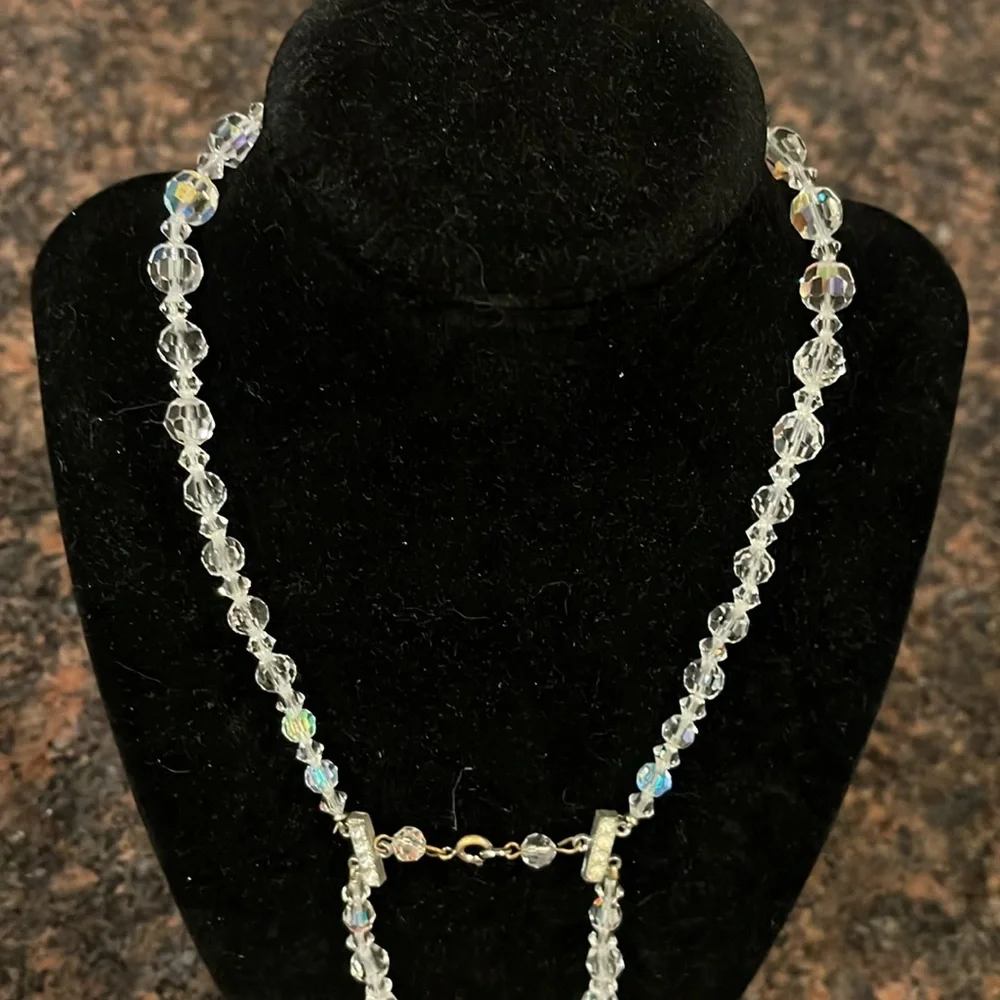 Art deco, Austrian crystal two strands of crystals - Picture 6 of 7